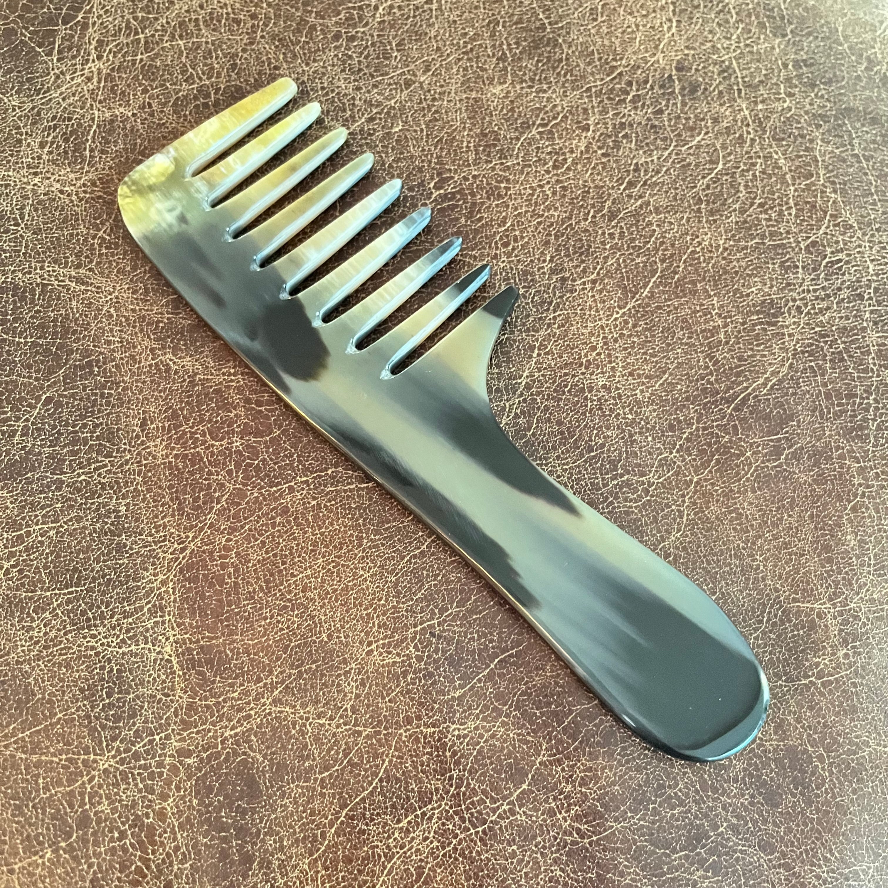 Large Wide Tooth Horn Comb For Hair